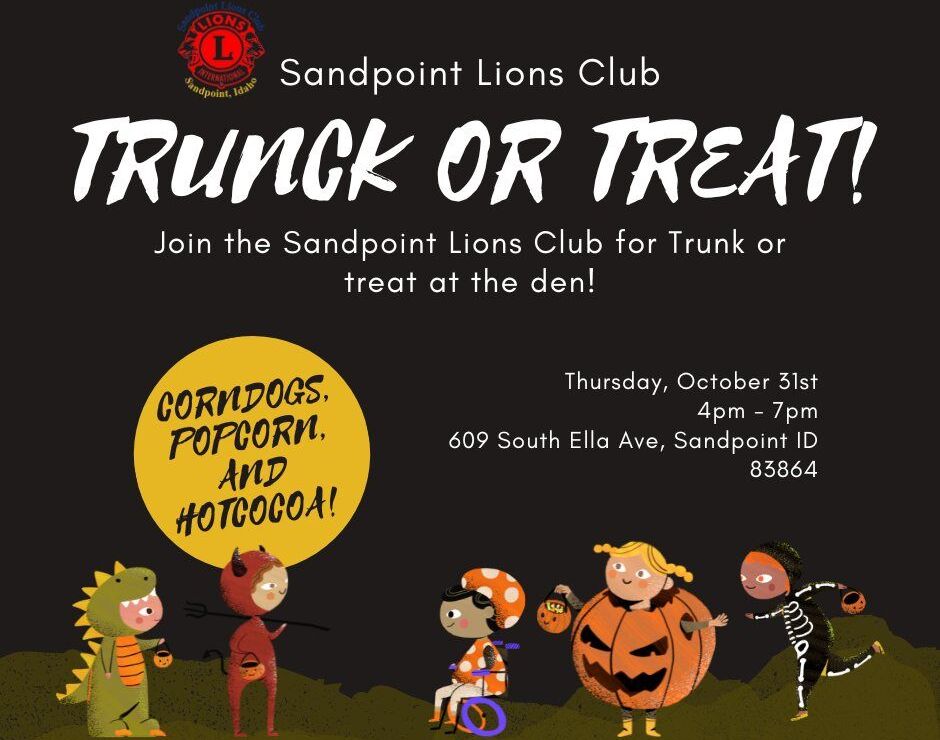 Gather for Halloween Fun: Sandpoint Lions Club Trunk Or Treat